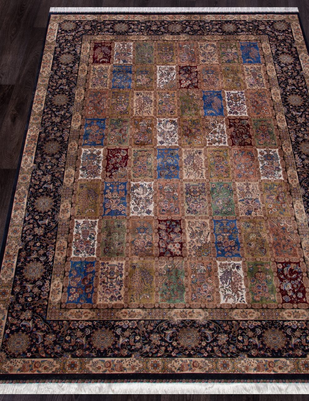Ковер QUM 2003U blue-cream - Размер: 120x180