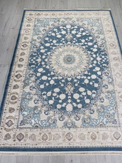 Ковер Zarina A050B dark blue - cream овал