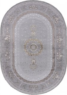 Ковер Zarina A053B light grey shrink овал
